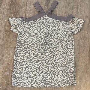 Leopard Print Cold Shoulder Top